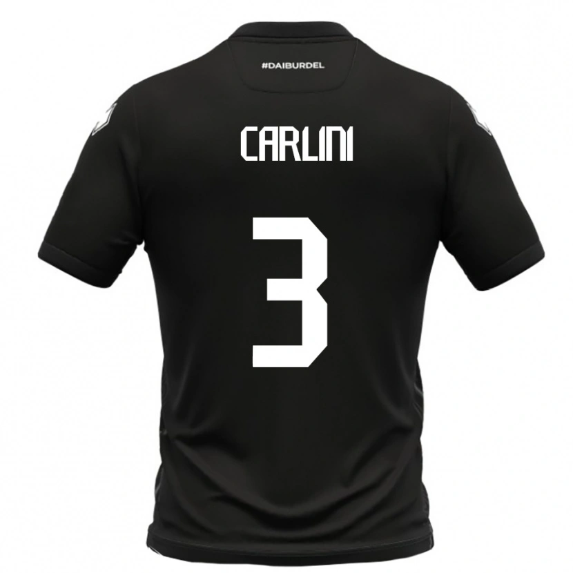 Danxen Women Alessandro Carlini #3 Black White Away Jersey 2025/26 T-Shirt
