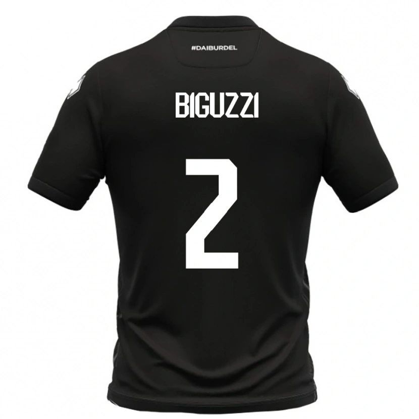Danxen Women Riccardo Biguzzi #2 Black White Away Jersey 2025/26 T-Shirt