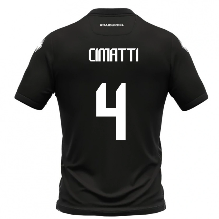 Danxen Women Edoardo Cimatti #4 Black White Away Jersey 2025/26 T-Shirt