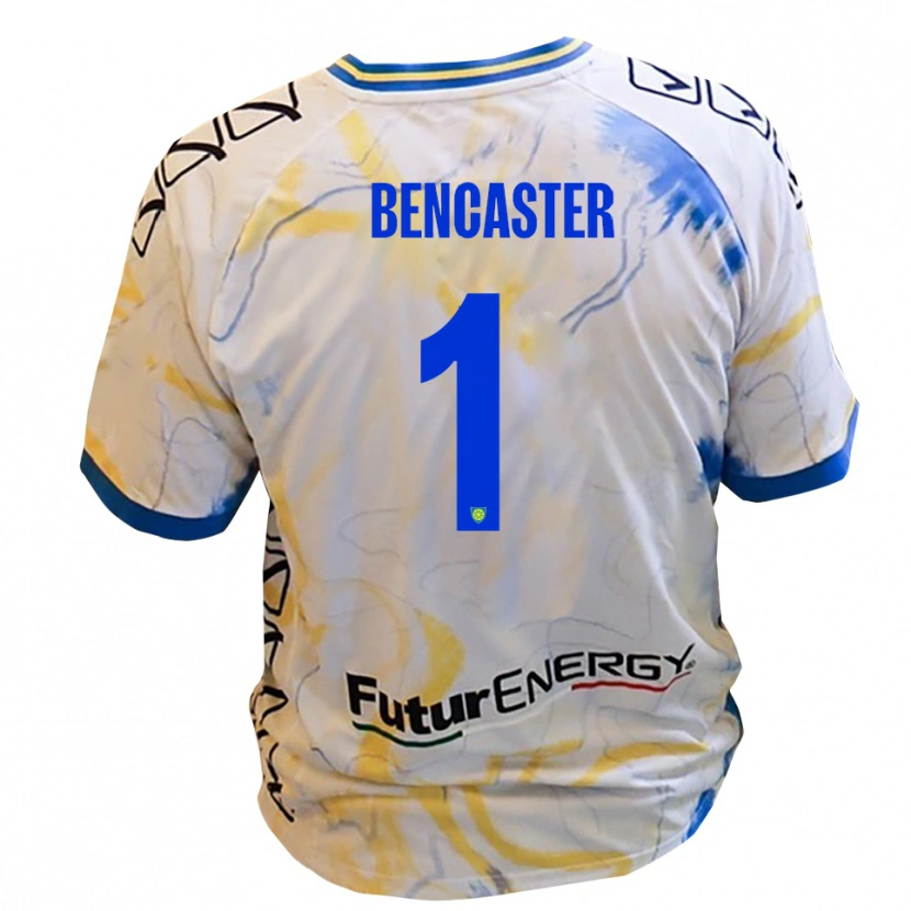 Danxen Women Mattia Bencaster #1 White Yellow Blue Away Jersey 2025/26 T-Shirt