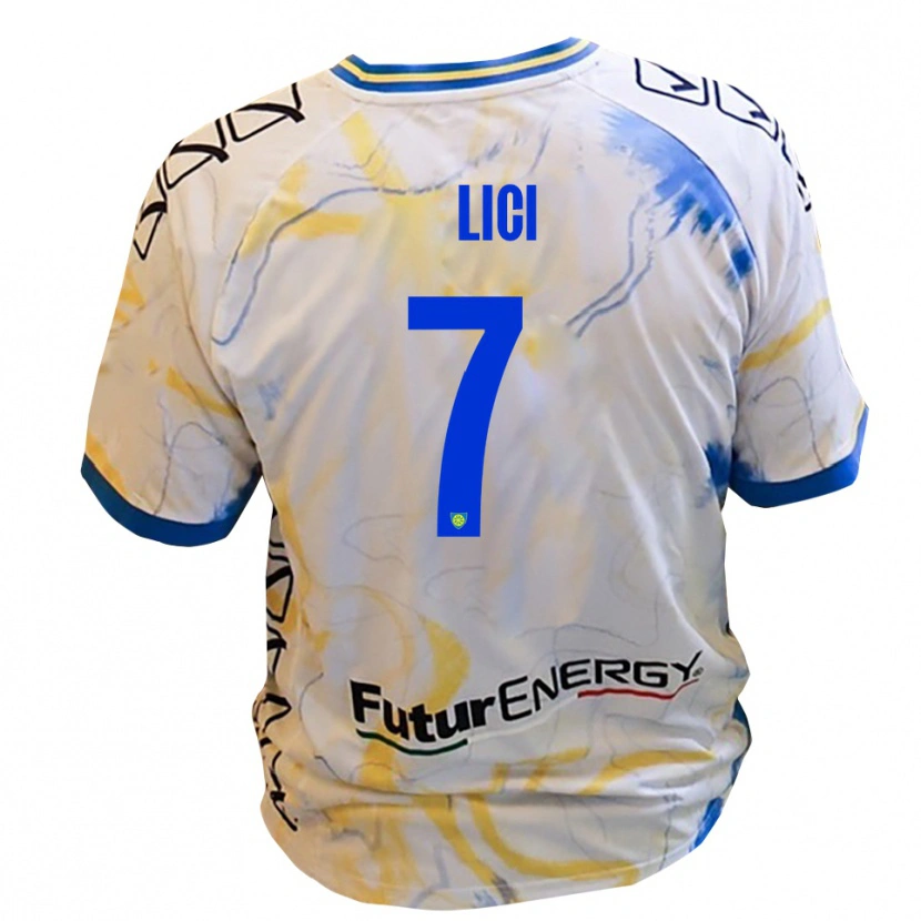 Danxen Women Alessio Lici #7 White Yellow Blue Away Jersey 2025/26 T-Shirt