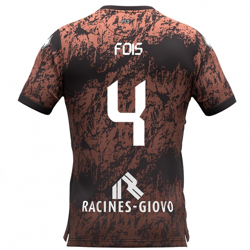 Danxen Women Daniel Fois #4 Brown Black Away Jersey 2025/26 T-Shirt
