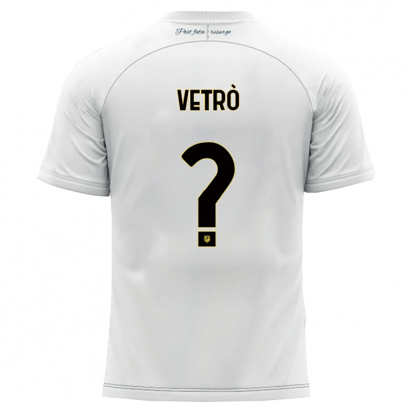 Danxen Women Antonio Vetrò #0 White Yellow Away Jersey 2025/26 T-Shirt