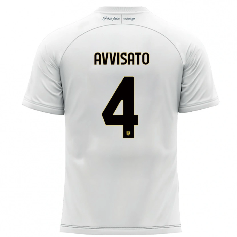 Danxen Women Tommaso Avvisato #4 White Yellow Away Jersey 2025/26 T-Shirt