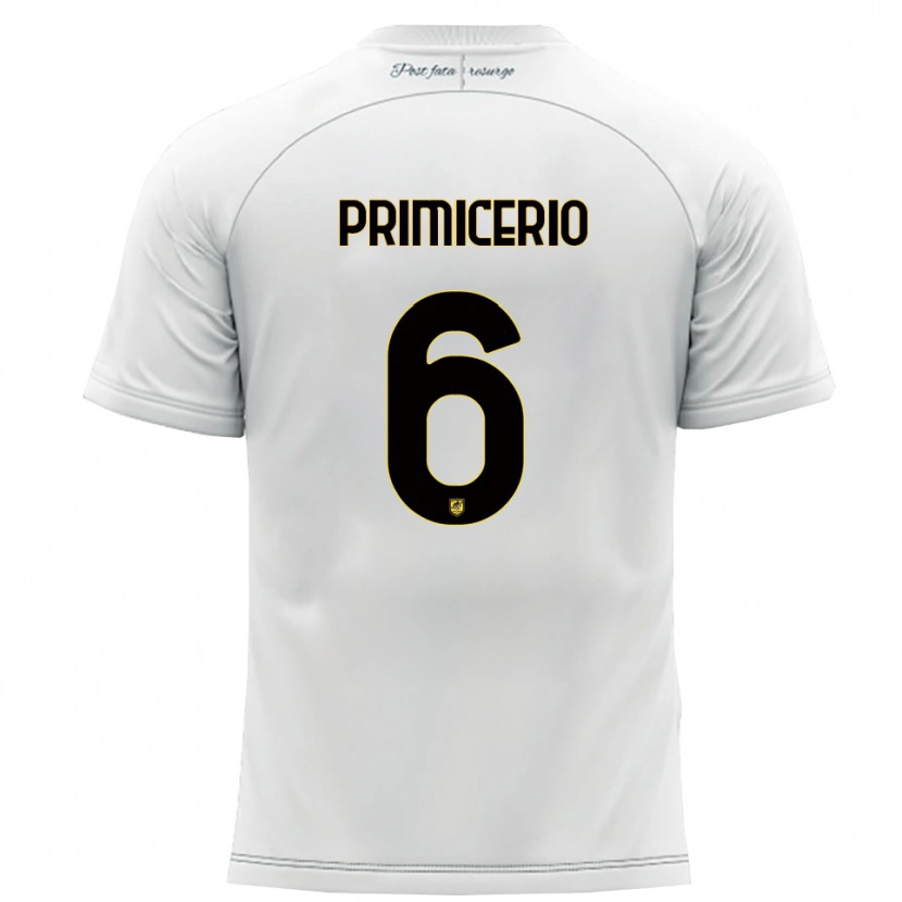 Danxen Women Antonio Primicerio #6 White Yellow Away Jersey 2025/26 T-Shirt
