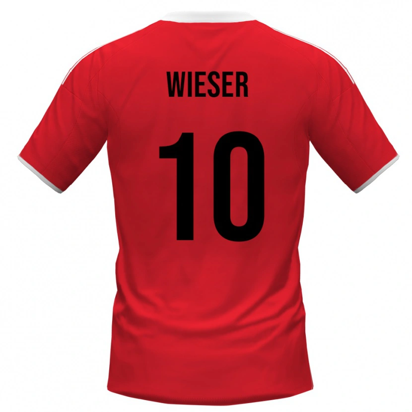 Danxen Women David Wieser #10 Red White Away Jersey 2025/26 T-Shirt