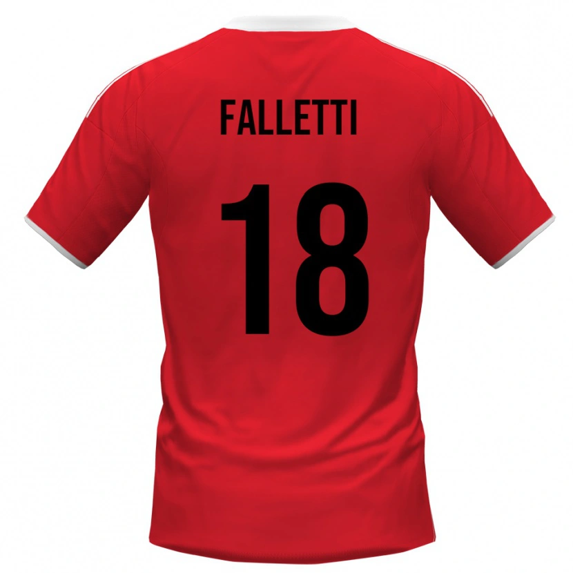 Danxen Women César Falletti #18 Red White Away Jersey 2025/26 T-Shirt