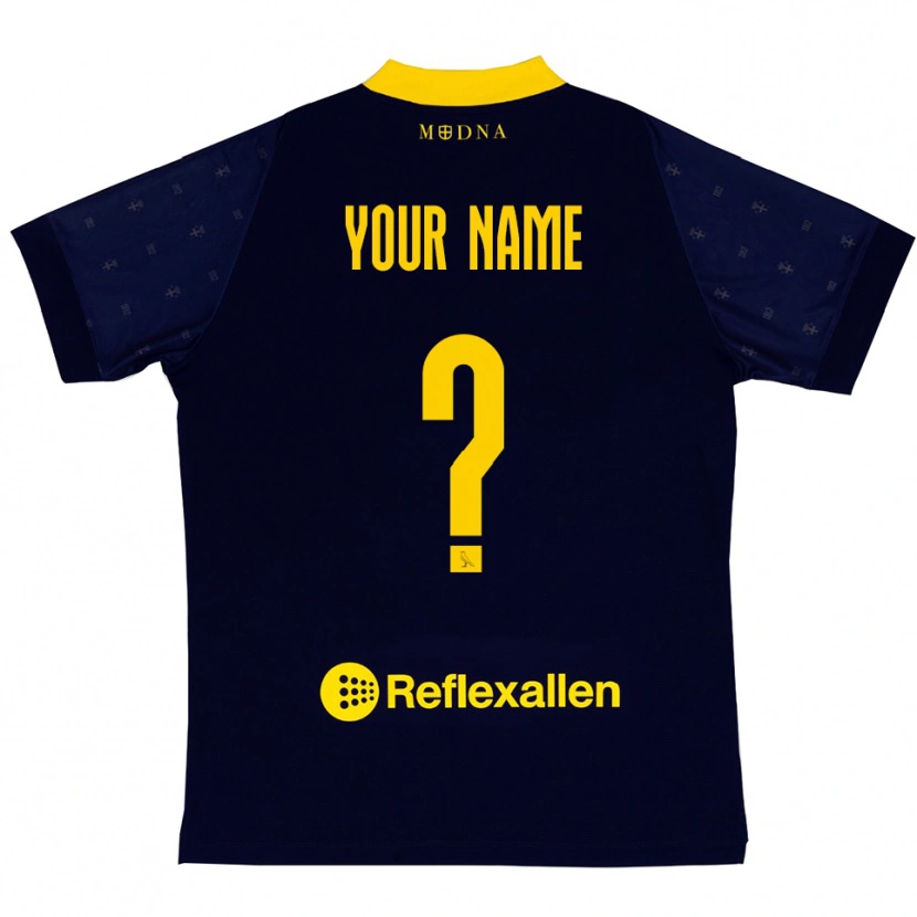 Danxen Women Your Name #0 Navy Yellow Away Jersey 2025/26 T-Shirt