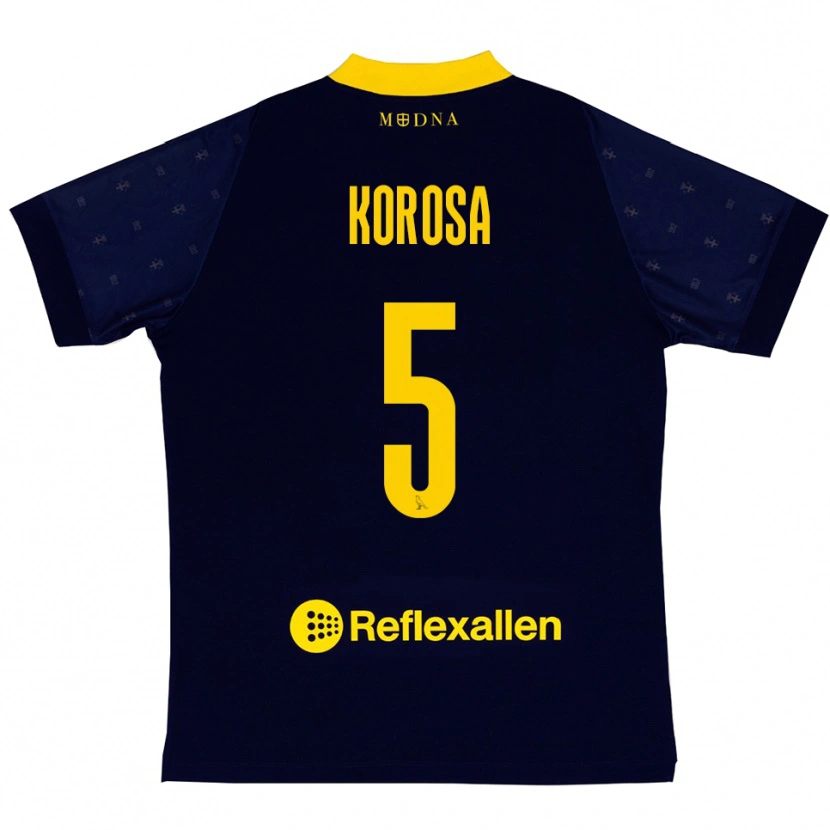 Danxen Women Anej Koroša #5 Navy Yellow Away Jersey 2025/26 T-Shirt