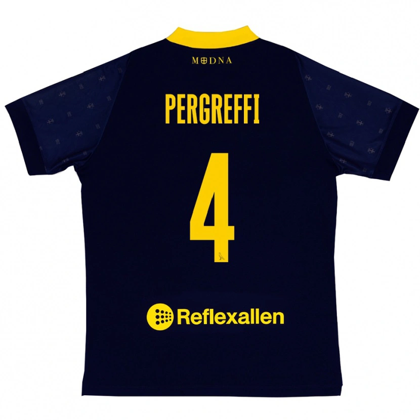 Danxen Women Antonio Pergreffi #4 Navy Yellow Away Jersey 2025/26 T-Shirt