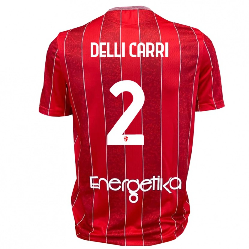 Danxen Women Filippo Delli Carri #2 Red White Away Jersey 2025/26 T-Shirt