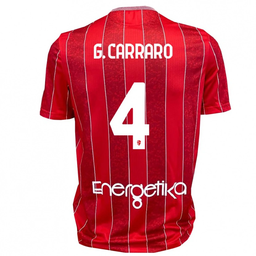 Danxen Women Giulio Carraro #4 Red White Away Jersey 2025/26 T-Shirt