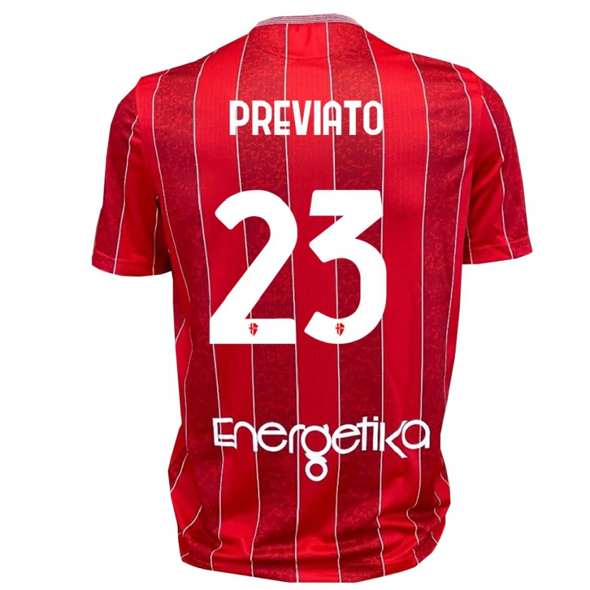 Danxen Women Sebastiano Previato #23 Red White Away Jersey 2025/26 T-Shirt