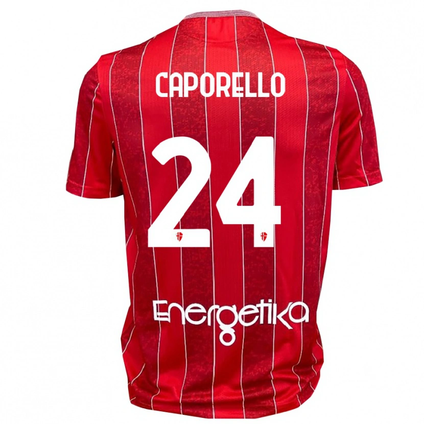 Danxen Women Edoardo Caporello #24 Red White Away Jersey 2025/26 T-Shirt