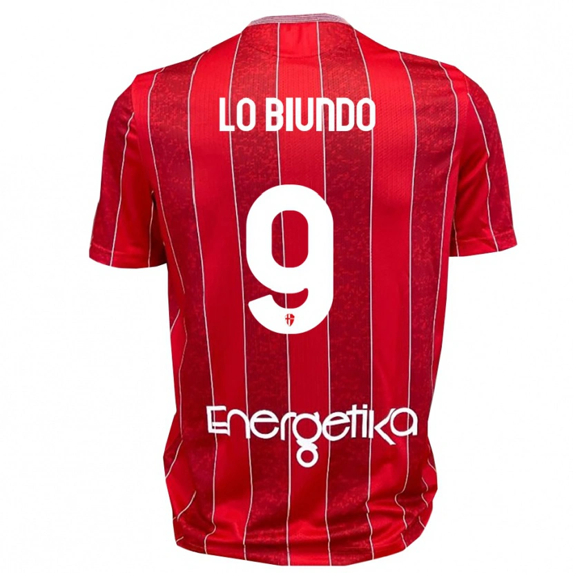 Danxen Women Emiliano Lo Biundo #9 Red White Away Jersey 2025/26 T-Shirt
