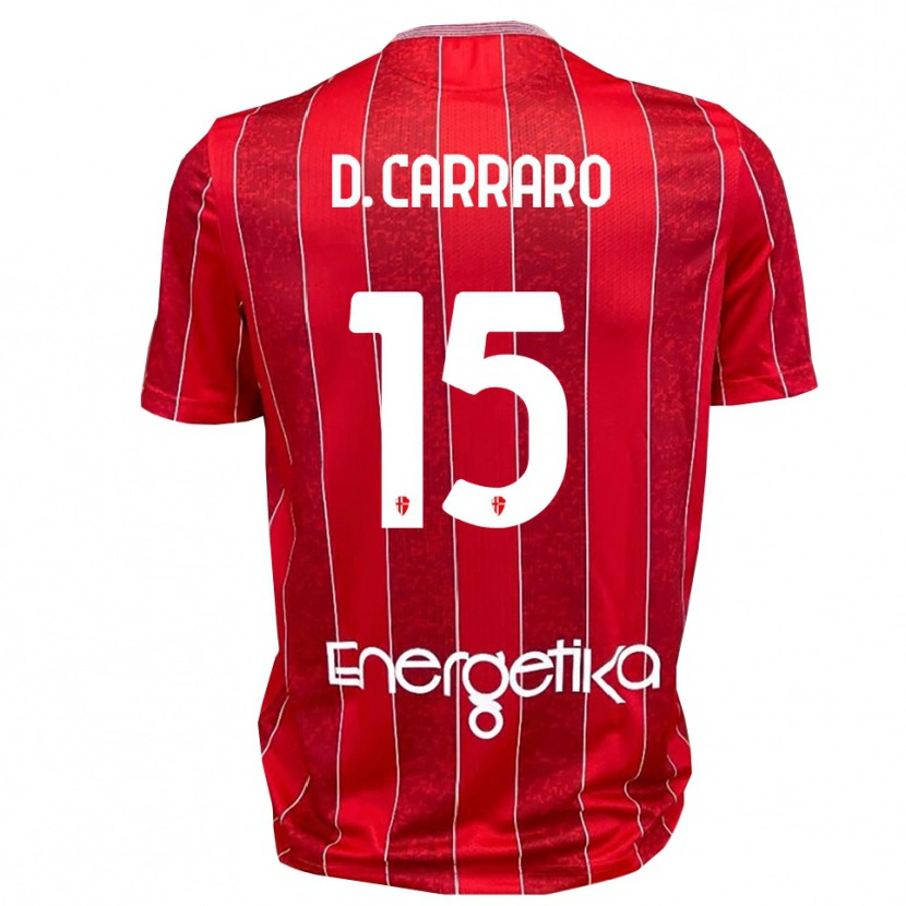 Danxen Women Davide Carraro #15 Red White Away Jersey 2025/26 T-Shirt