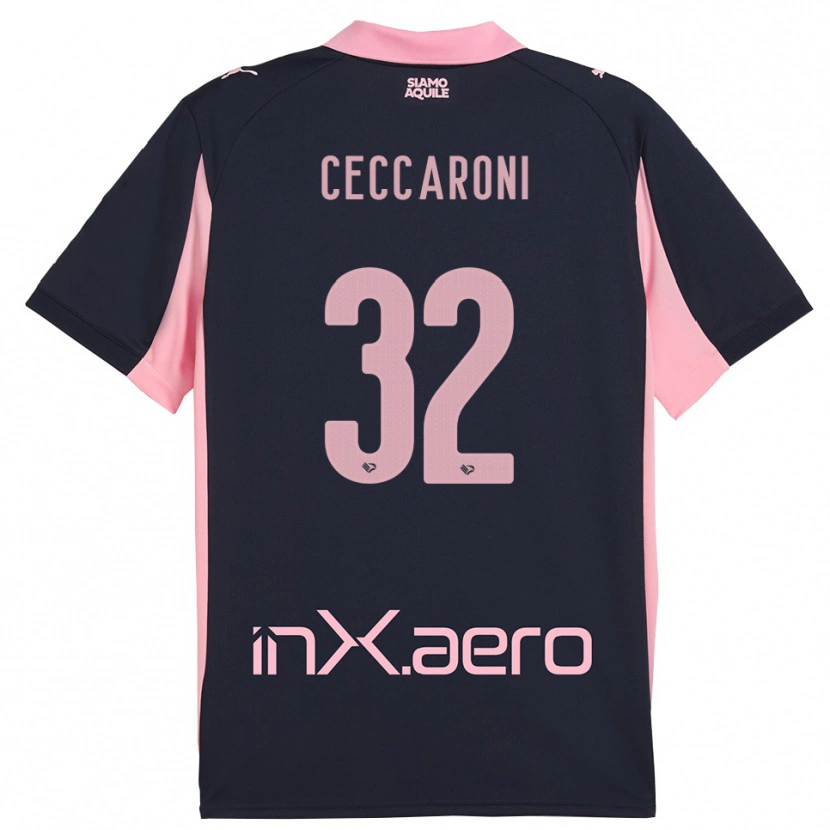 Danxen Women Pietro Ceccaroni #32 Navy Pink Away Jersey 2025/26 T-Shirt