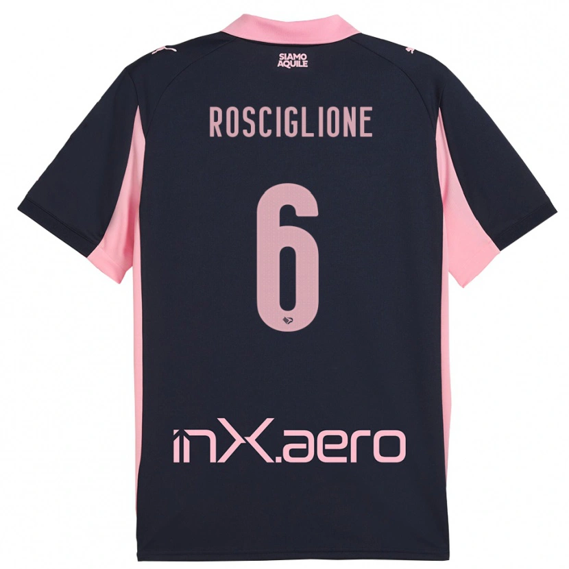 Danxen Women Davide Rosciglione #6 Navy Pink Away Jersey 2025/26 T-Shirt