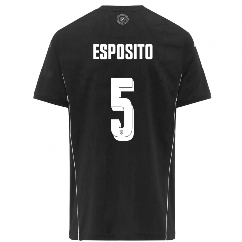 Danxen Women Salvatore Esposito #5 Black White Away Jersey 2025/26 T-Shirt