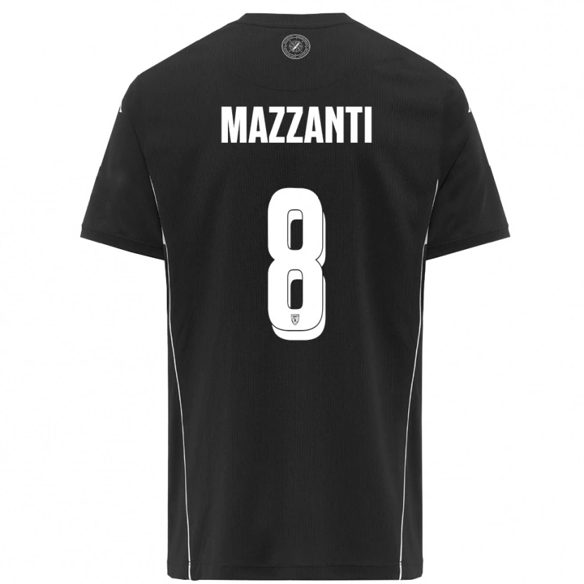 Danxen Women Tommaso Mazzanti #8 Black White Away Jersey 2025/26 T-Shirt