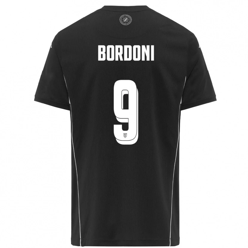 Danxen Women Cristian Bordoni #9 Black White Away Jersey 2025/26 T-Shirt