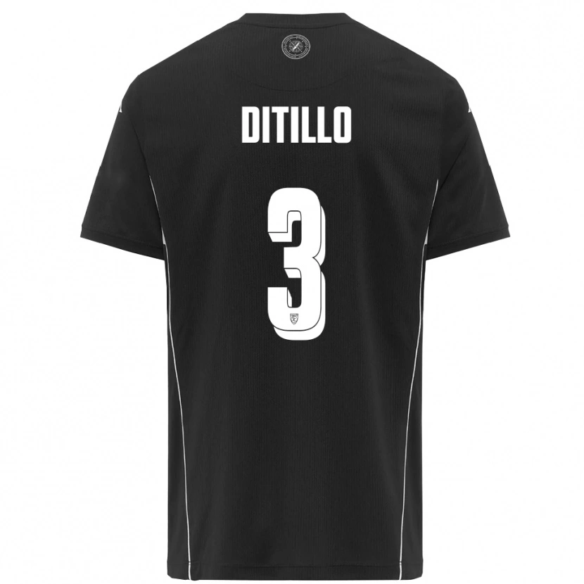 Danxen Women Luigi Ditillo #3 Black White Away Jersey 2025/26 T-Shirt