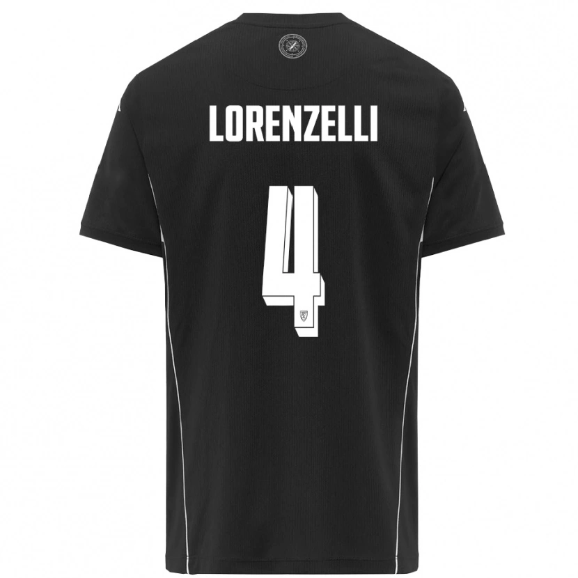 Danxen Women Emanuele Lorenzelli #4 Black White Away Jersey 2025/26 T-Shirt