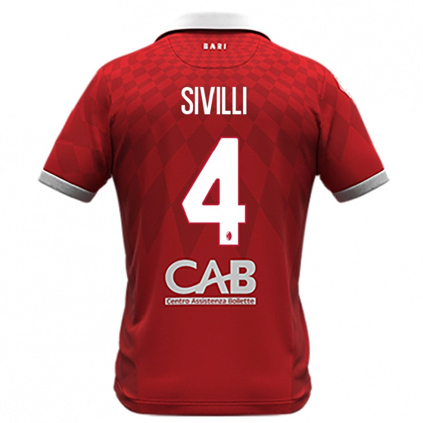 Danxen Women Federico Sivilli #4 Red White Away Jersey 2025/26 T-Shirt
