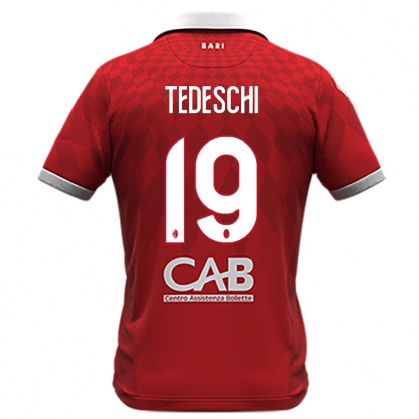 Danxen Women Francesco Tedeschi #19 Red White Away Jersey 2025/26 T-Shirt