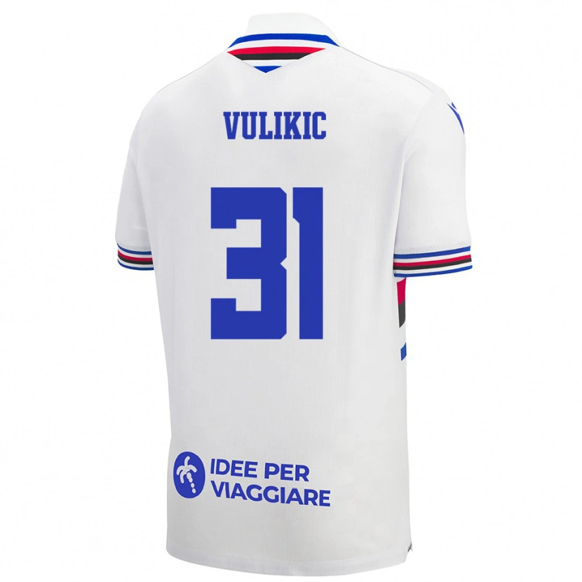 Danxen Women Stipe Vulikic #31 White Blue Red Away Jersey 2025/26 T-Shirt