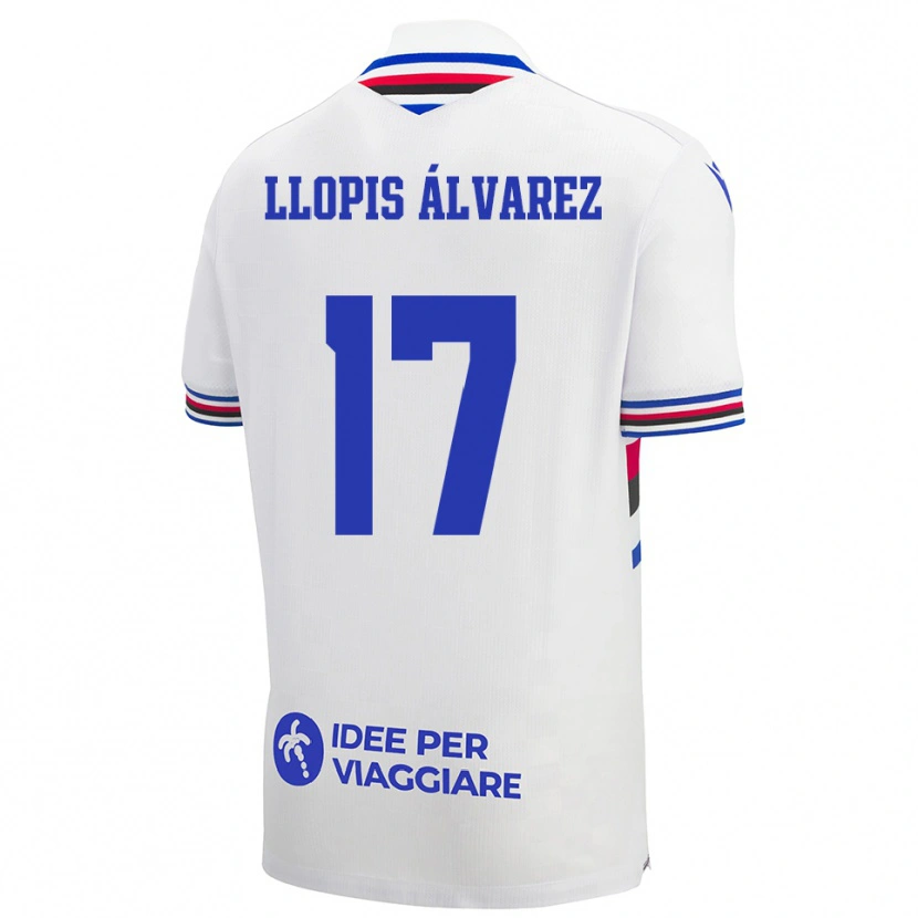 Danxen Women Marta Llopis Álvarez #17 White Blue Red Away Jersey 2025/26 T-Shirt