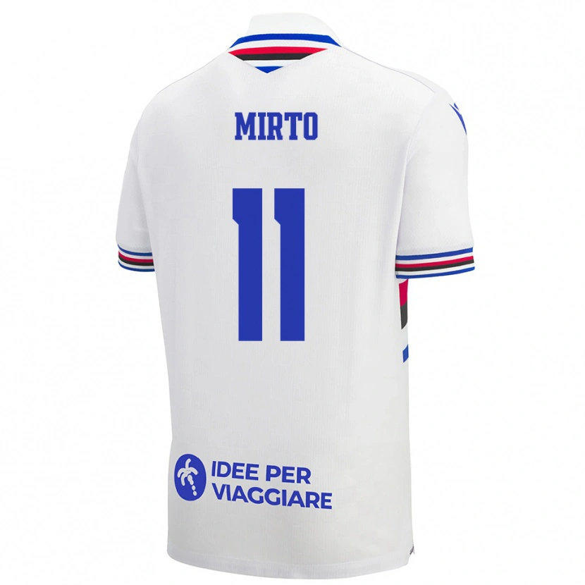 Danxen Women Giovanni Mirto #11 White Blue Red Away Jersey 2025/26 T-Shirt