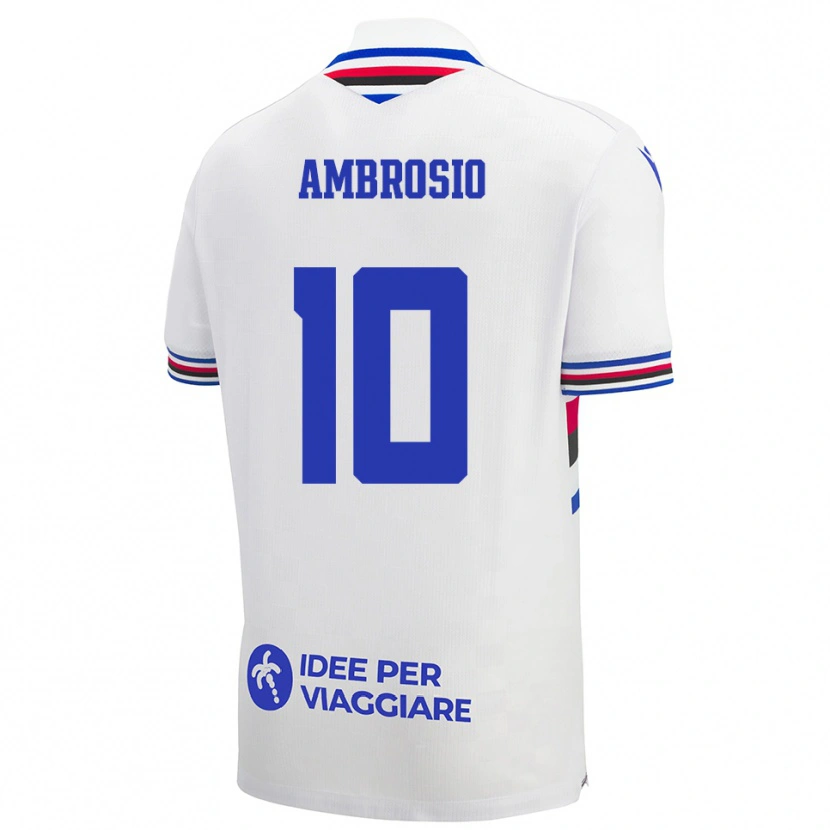 Danxen Women Alfonso Ambrosio #10 White Blue Red Away Jersey 2025/26 T-Shirt