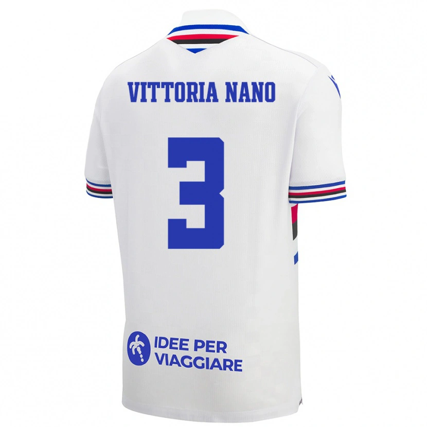 Danxen Women Maria Vittoria Nano #3 White Blue Red Away Jersey 2025/26 T-Shirt