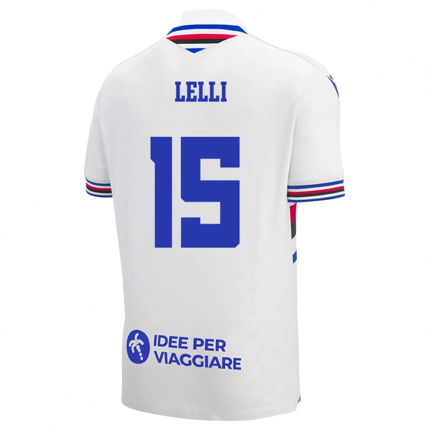 Danxen Women Gabriele Lelli #15 White Blue Red Away Jersey 2025/26 T-Shirt