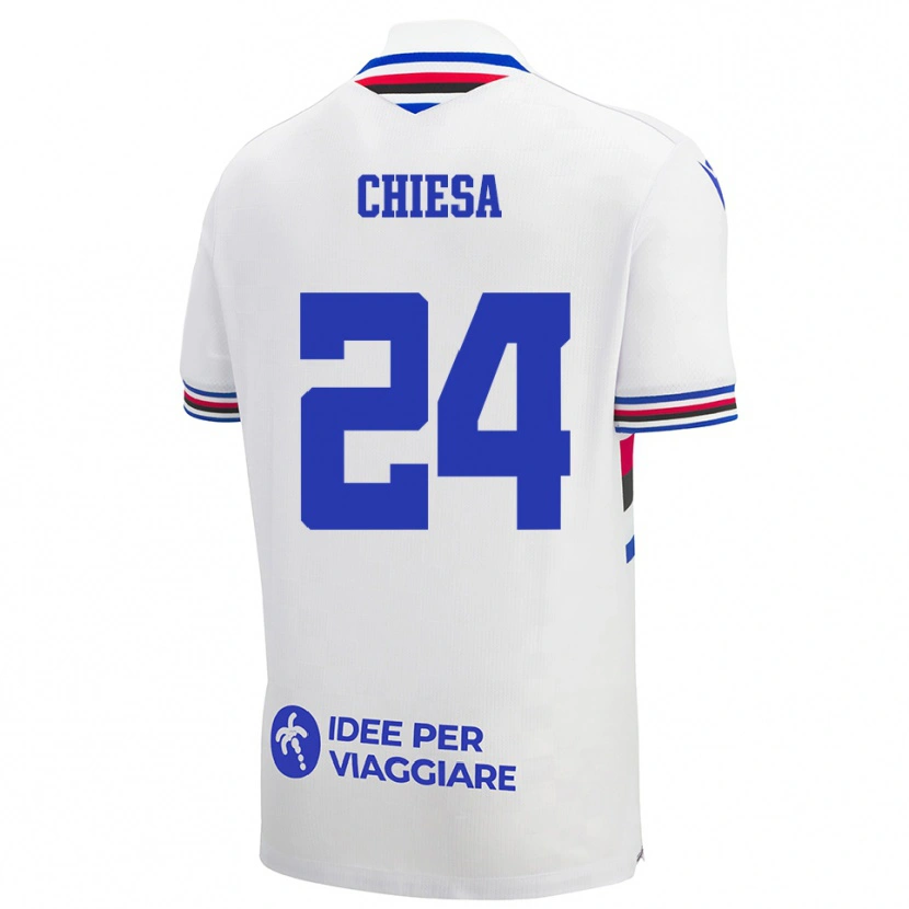 Danxen Women Lorenzo Chiesa #24 White Blue Red Away Jersey 2025/26 T-Shirt