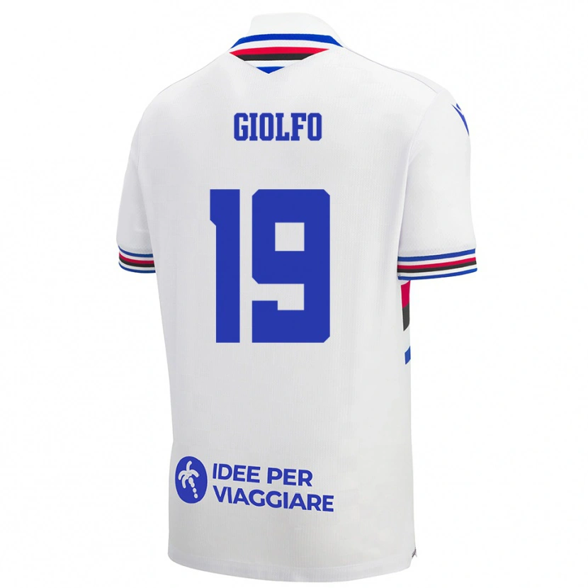 Danxen Women Matteo Giolfo #19 White Blue Red Away Jersey 2025/26 T-Shirt