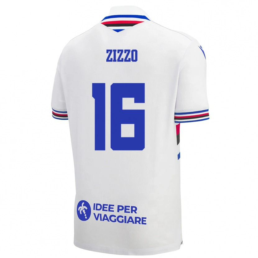 Danxen Women Vincenzo Zizzo #16 White Blue Red Away Jersey 2025/26 T-Shirt