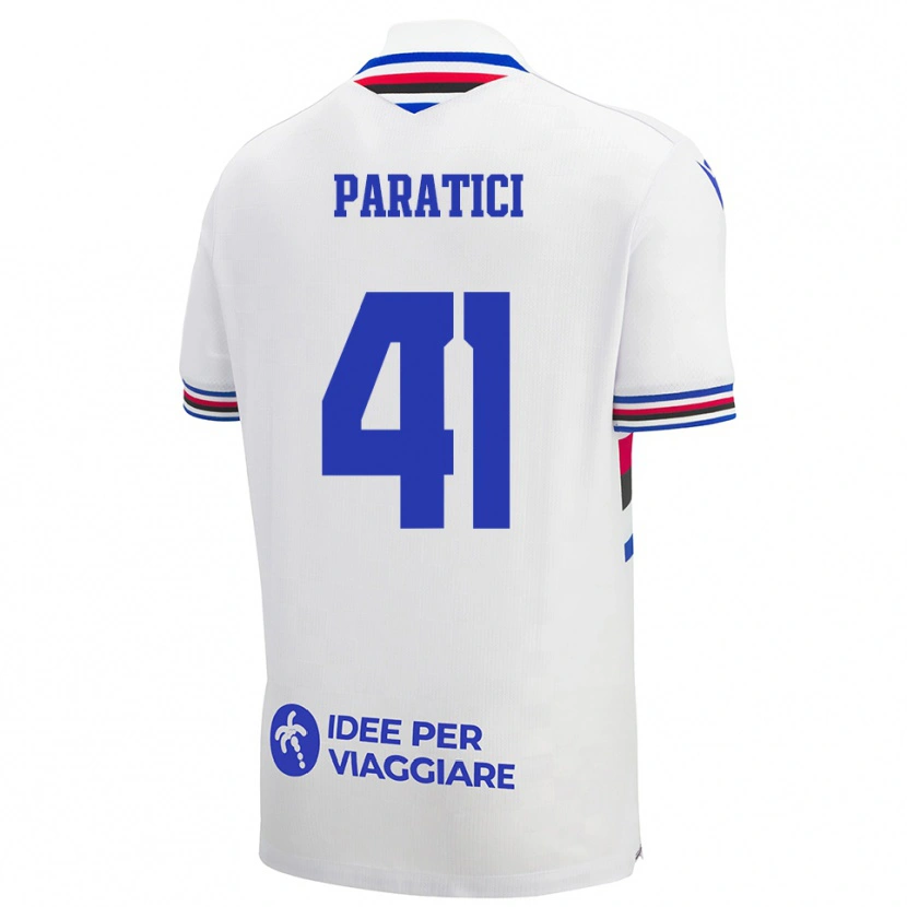Danxen Women Lorenzo Paratici #41 White Blue Red Away Jersey 2025/26 T-Shirt