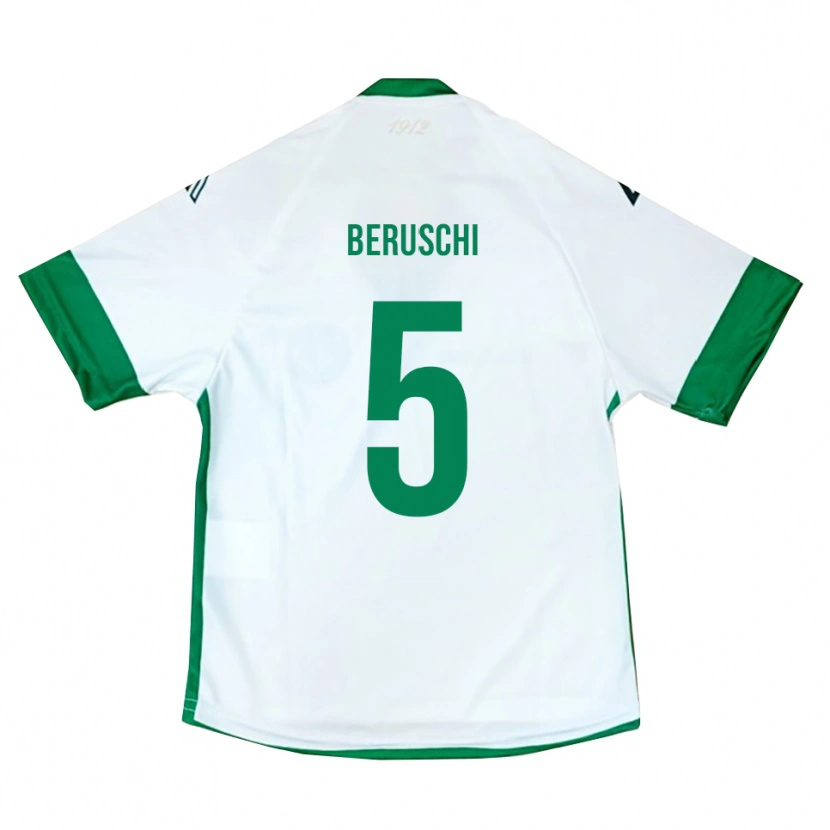 Danxen Women Diego Beruschi #5 White Green Blue Away Jersey 2025/26 T-Shirt
