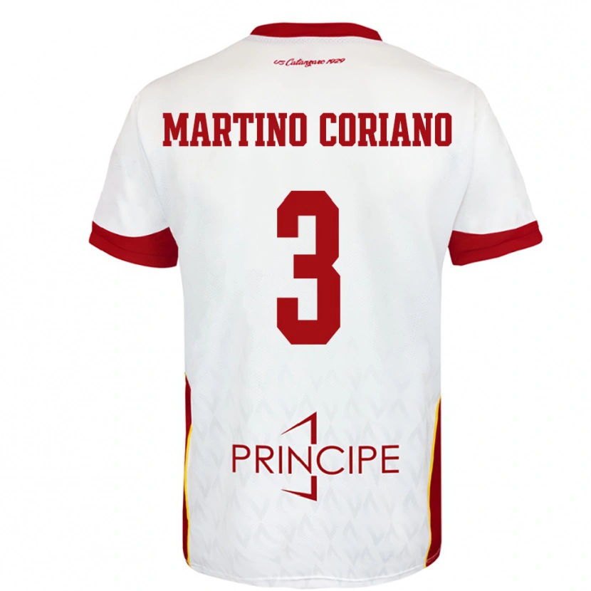 Danxen Women Matteo Martino Coriano #3 White Red Away Jersey 2025/26 T-Shirt
