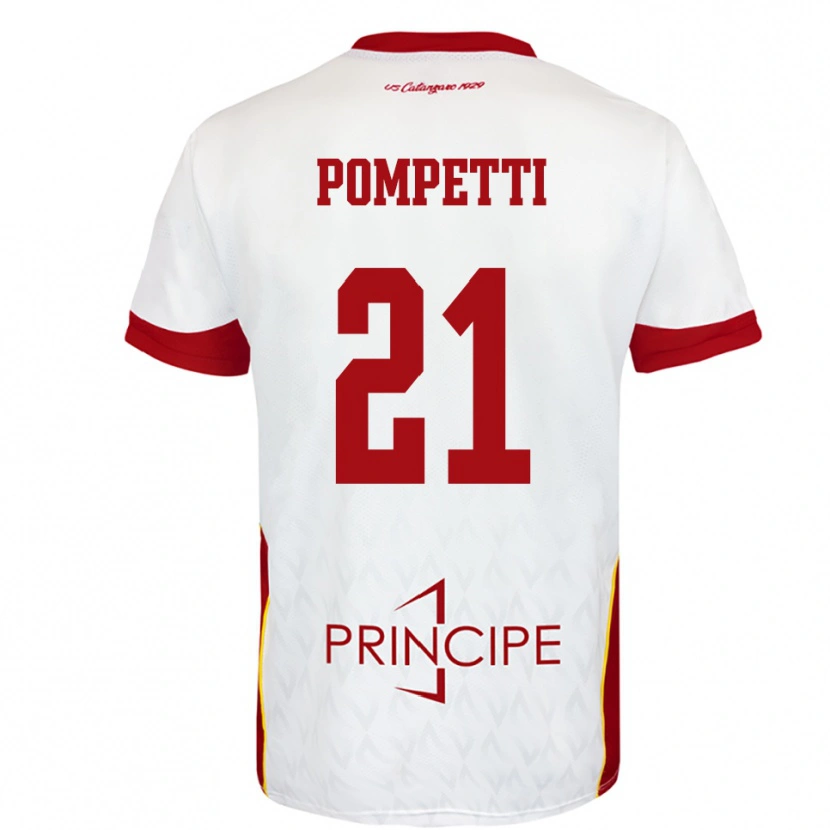 Danxen Women Marco Pompetti #21 White Red Away Jersey 2025/26 T-Shirt
