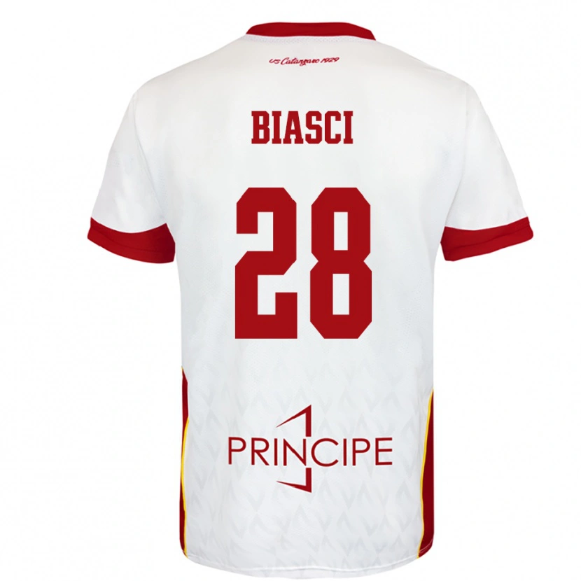 Danxen Women Tommaso Biasci #28 White Red Away Jersey 2025/26 T-Shirt