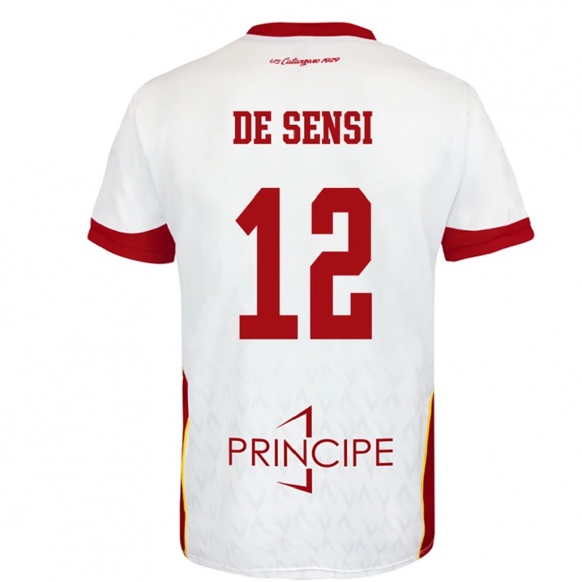 Danxen Women Giuseppe De Sensi #12 White Red Away Jersey 2025/26 T-Shirt