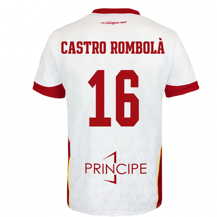Danxen Women Carlo Castro Rombolà #16 White Red Away Jersey 2025/26 T-Shirt