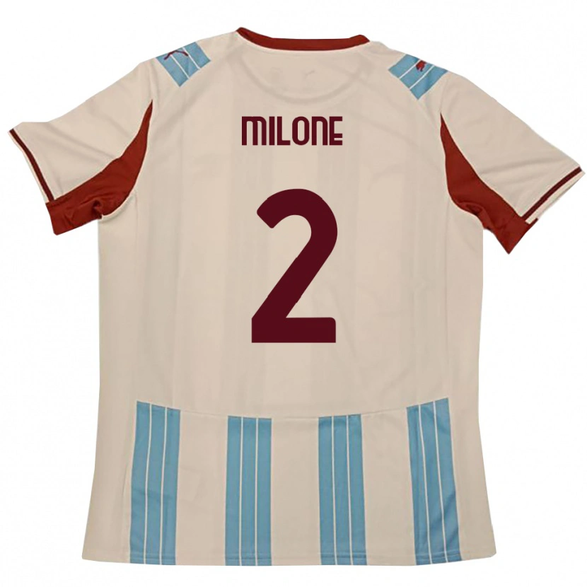 Danxen Women Gabriele Milone #2 Sky Blue White Away Jersey 2025/26 T-Shirt