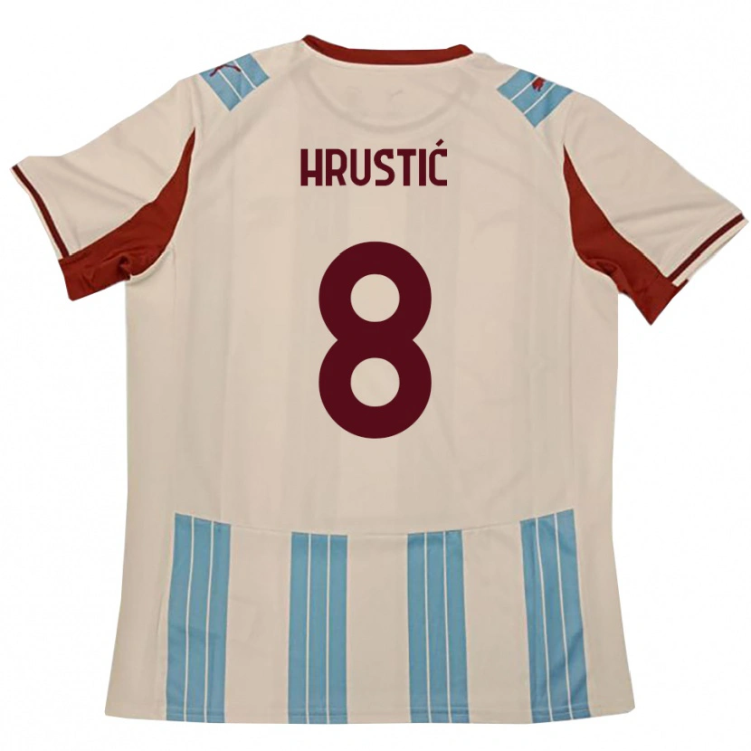 Danxen Women Ajdin Hrustic #8 Sky Blue White Away Jersey 2025/26 T-Shirt