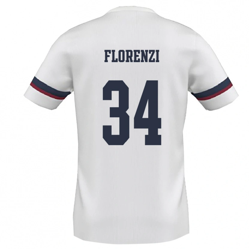 Danxen Women Aldo Florenzi #34 White Red Away Jersey 2025/26 T-Shirt