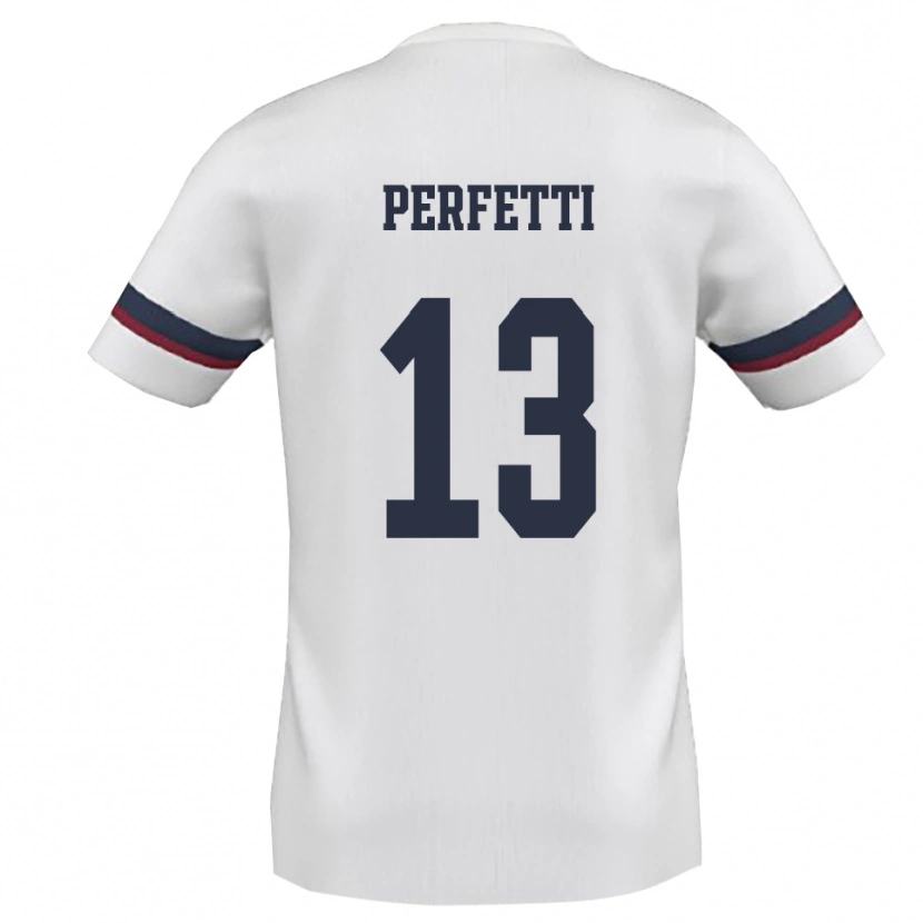 Danxen Women Daniel Perfetti #13 White Red Away Jersey 2025/26 T-Shirt