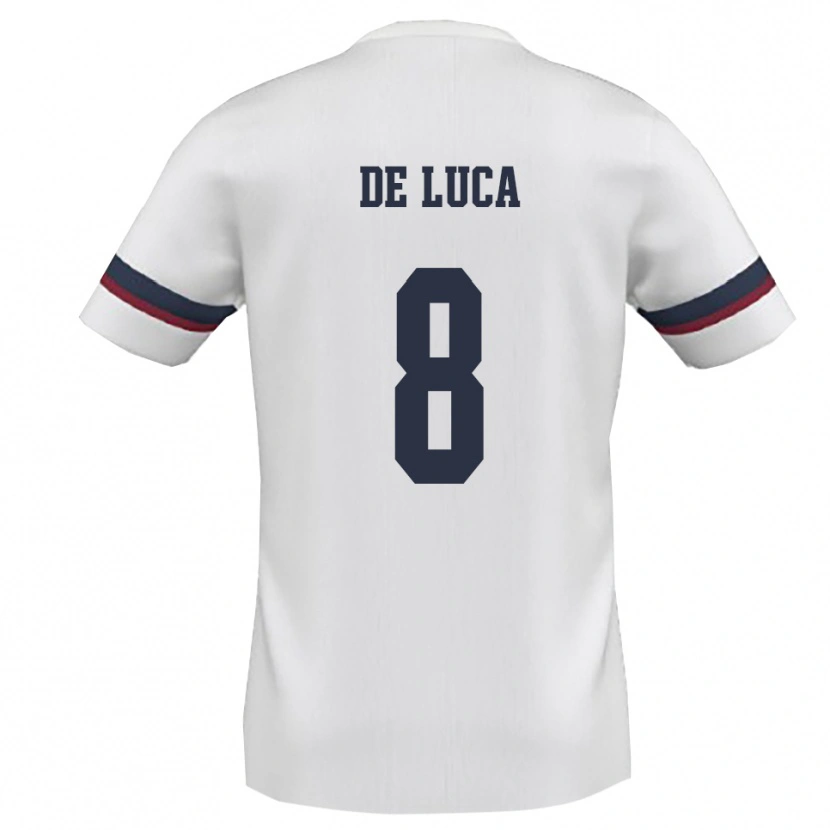 Danxen Women Sergio De Luca #8 White Red Away Jersey 2025/26 T-Shirt